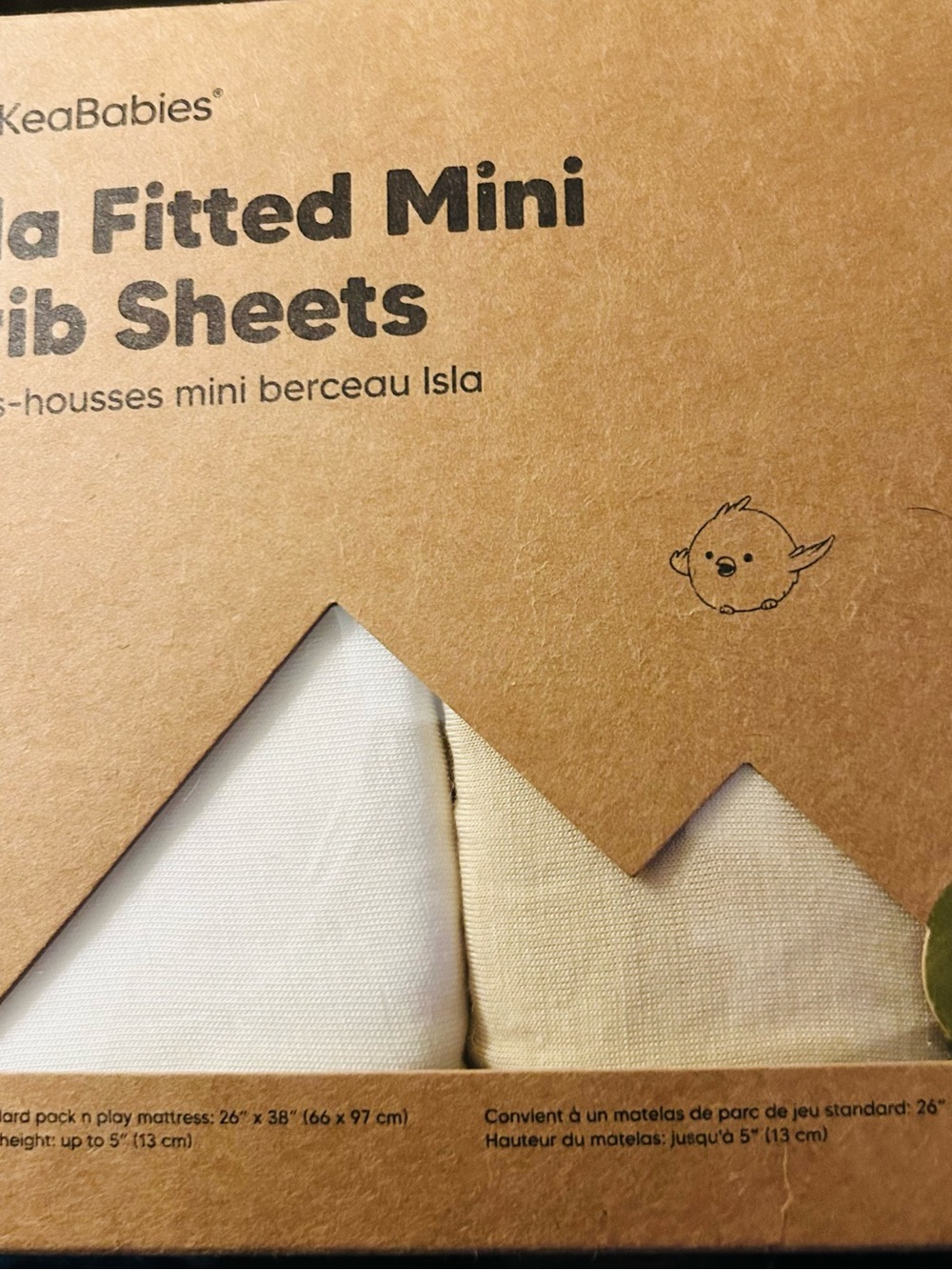 keaBabies Mini Fitted Sheets - White & Cream